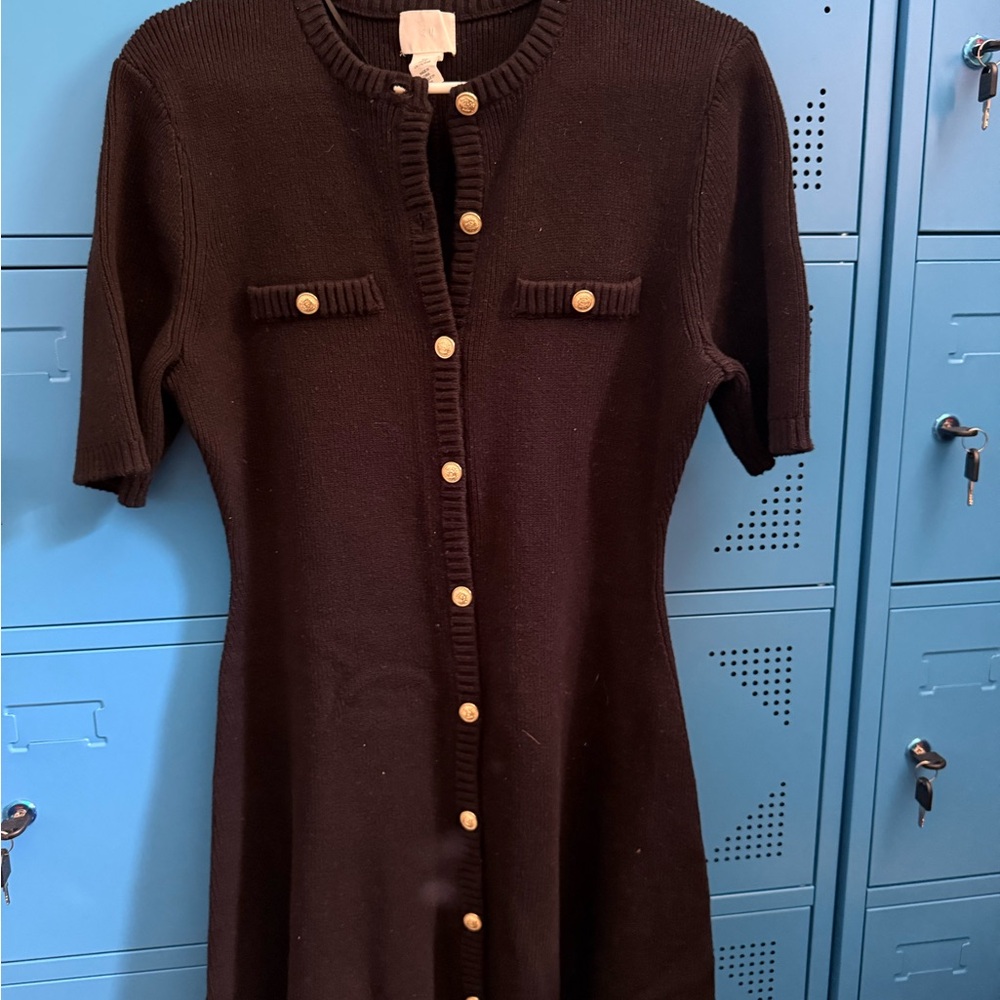 H&M Black Sheath Dress with Mock Neck
